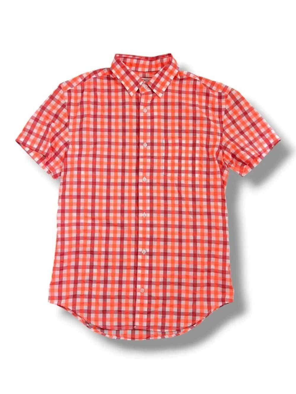 NWT! Crewcuts Boys Short Sleeve Plaid Checkered Button Down Shirt Size 16